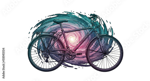 Vector explore the cosmos on two wheels a galaxy bike adventure for cycling enthusiasts and space dreamers alike