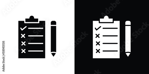 Survey icon Vector clipArt Illustrations in flat style