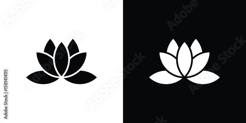 Lotus flower icon Vector clipArt Illustrations in flat style