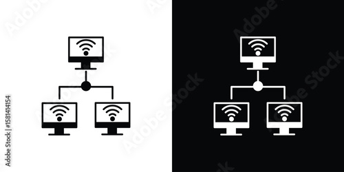 Local network icon Vector clipArt Illustrations in flat style