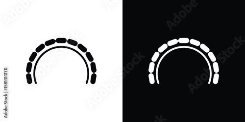 Lingual braces icon Vector clipArt Illustrations in flat style