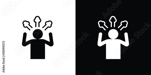 Irritated human icon Vector clipArt Illustrations in flat style