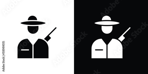 Hunter icon Vector clipArt Illustrations in flat style