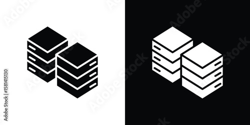 Data center icon Vector clipArt Illustrations in flat style