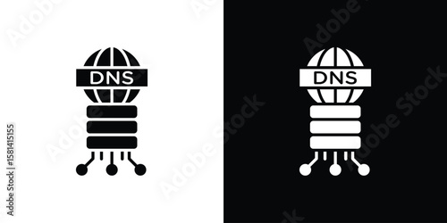 DNS icon Vector clipArt Illustrations in flat style