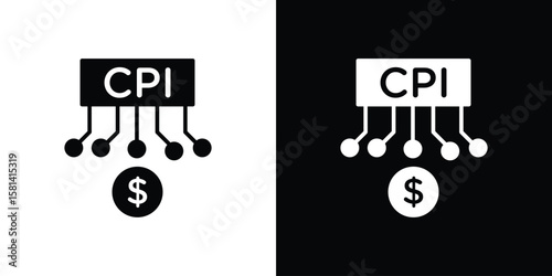 Consumer prices index icon Vector clipArt Illustrations in flat style