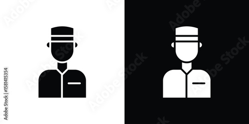 Concierge icon Vector clipArt Illustrations in flat style