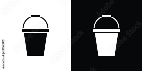 Bucket icon Vector clipArt Illustrations in flat style