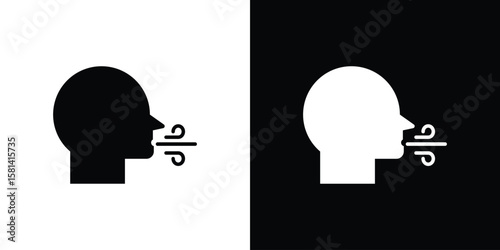 Breath icon Vector clipArt Illustrations in flat style
