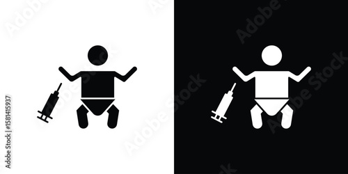 Baby Vaccination icon Vector clipArt Illustrations in flat style