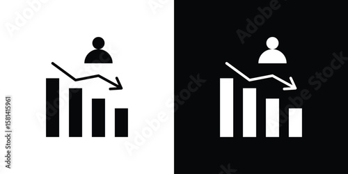 Attrition icon Vector clipArt Illustrations in flat style