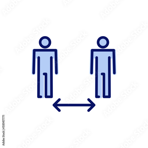 Social distance icon vector. social distancing sign and symbol. self quarantine sign