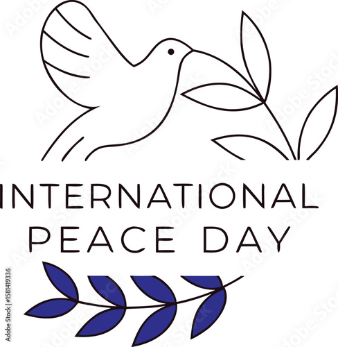 Elegant minimalist international peace day celebration banner design featuring global harmony and hopeful messaging for observance and awareness campaigns