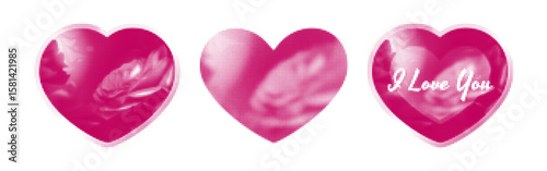 Romantic Hearts I Love You Valentine's Day in style y2k brutalism pixel