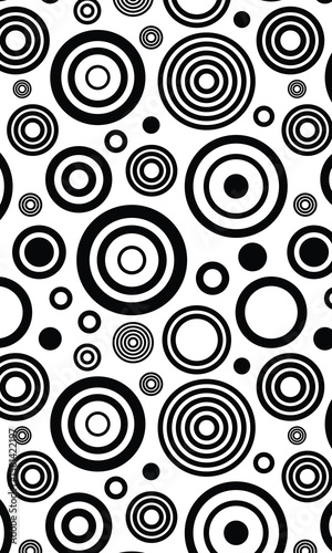 Black and white abstract circle pattern background