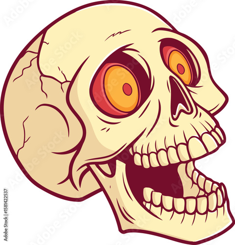 Colorful vector sugar skull alive with red roses and blue blooms in Day of the Dead flair! Subscribe to Adobe Stock Premium to purchase this design and elevate your projects.