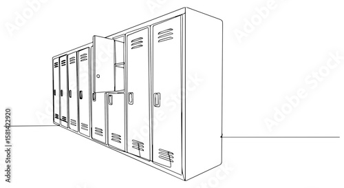 Locker room lockers in minimalist black and white design  