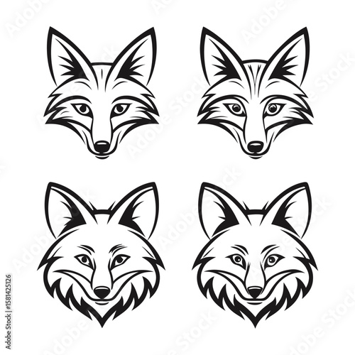 Fox silhouette face vector design