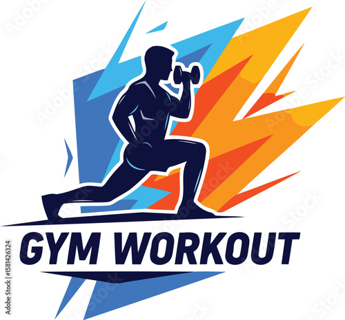 Powerful AI vector of a man lifting dumbbells with bold lightning-style accents—ideal for gym logos, posters, and apparel. Download now and energize your fitness-themed designs! 💪⚡