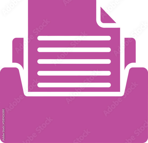 Purple document file icon in a folder, representing digital storage.