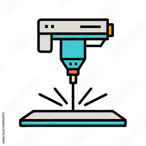 3D Printer Vector Illustration for Manufacturing and Design Projects
