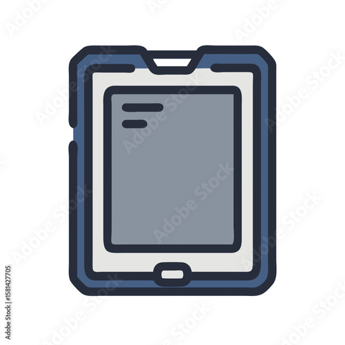 Blue Tablet Illustration: Modern Technology Device for Digital Reading and Communication