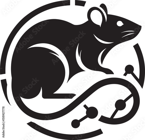Rat logo. Symbol of the new year 2020. Vector illustration..eps