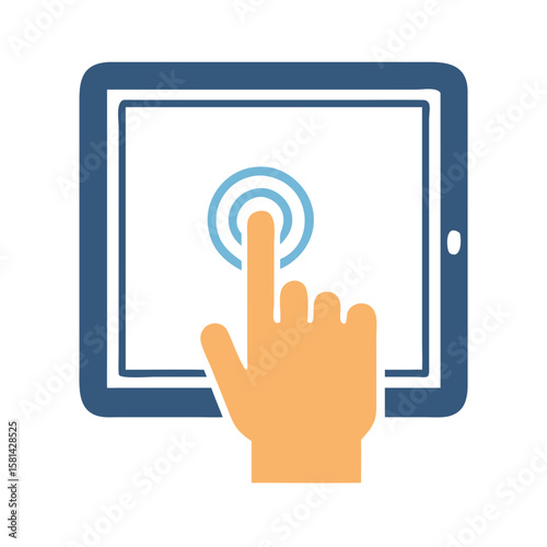 Tablet Touch Interface: Finger Touching Screen for Mobile Technology