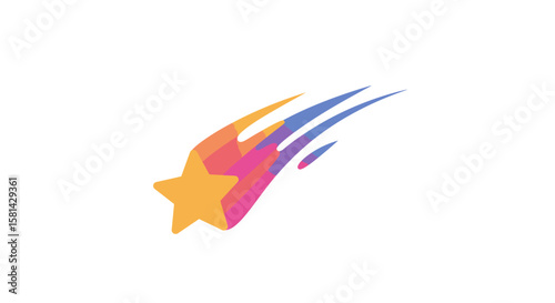 Colorful Shooting Star Graphic with Orange Pink and Blue Trails. Free Download Colorful Shooting Star Graphic with Orange Pink and Blue Trails. - GFXLoad