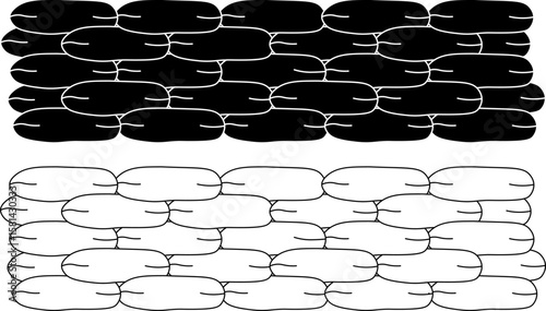 outline silhouette Sandbag icon set
