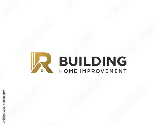Modern building letter R logo