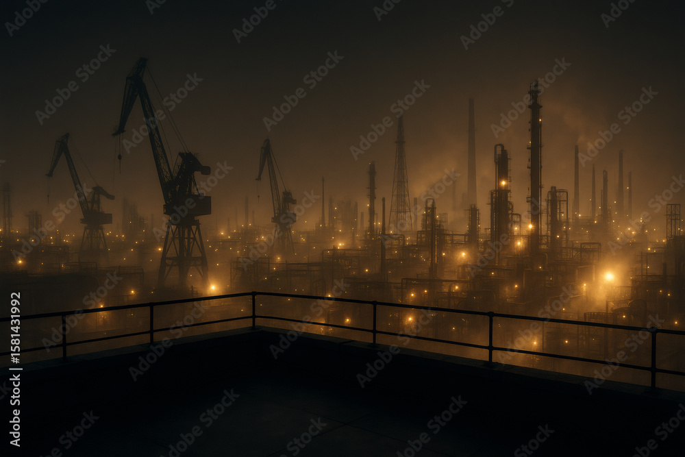 Fototapeta premium Industrial Twilight Scene