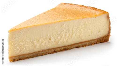 Classic New York Style Cheesecake Slice with Creamy Texture and Golden Crust

