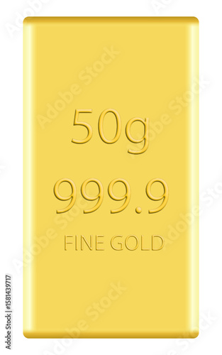 Fine gold bar image, 999 gold bar image, vector gold bar stock image