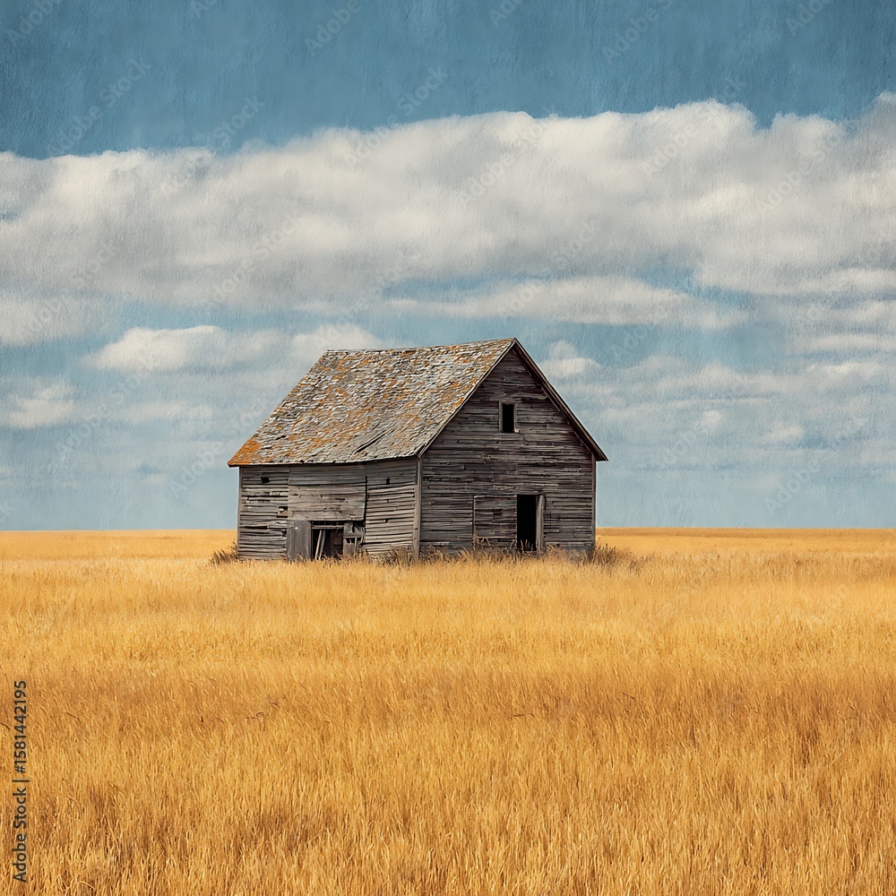 Old Barn in Wheat Field Old Barn in Wheat Field