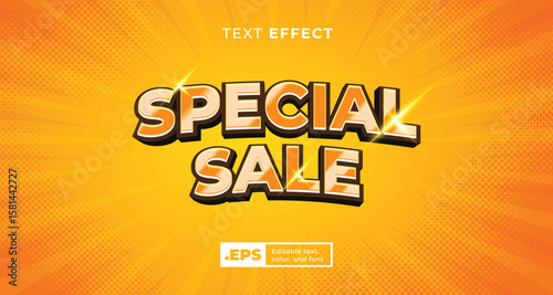 Promotion editable text style effect illustrator. buy 1 get 1, flash sale, big sale, special price, limited sal, year end sale, special discount