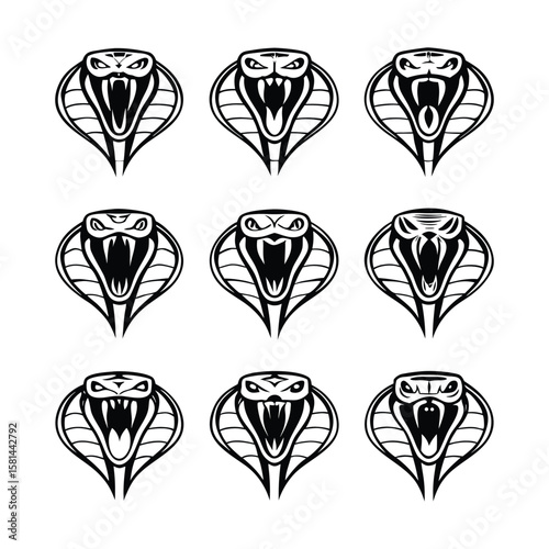 Snake Face Silhouette Bundle