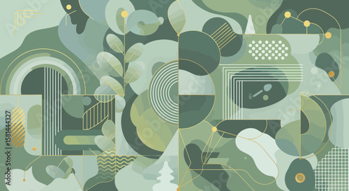 Abstract Action Artwork, Geometric Design, Contemporary Art, Digital Illustration, Creative Environment, Aesthetic Viewpoint, Modern Concept