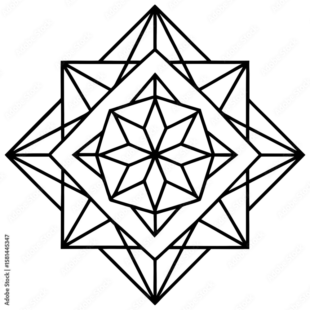 Fototapeta premium Colorful Geometric Triangle Mandala