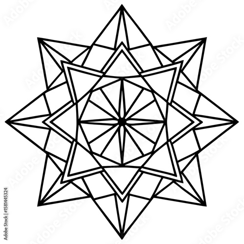 Colorful Geometric Triangle Mandala