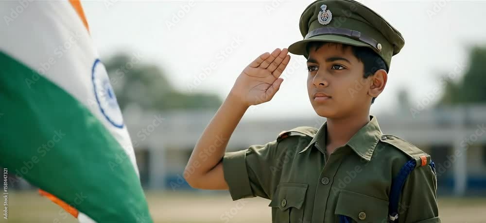 Indian Army Kid Saluting National Flag | 15 August Independence Day Tribute