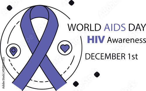 World aids day awareness banner design featuring hiv prevention information and support messaging in cmyk colors