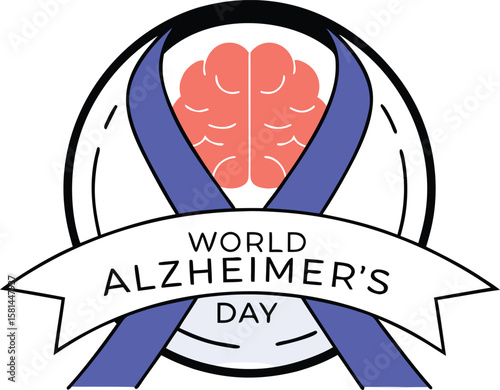 A solemn world alzheimer s day remembrance symbol for global awareness and support campaigns featuring distinctive graphic elements