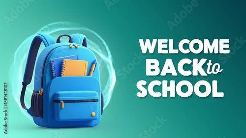 Welcome back to school illustration backpack