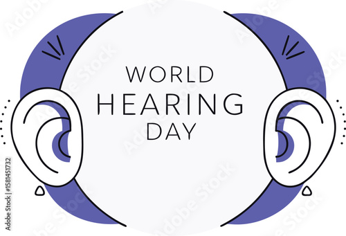 A celebration of world hearing day in march featuring vibrant colors and clear typography for awareness campaigns