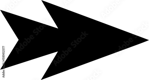 Black vector silhouette arrowhead illustration template
