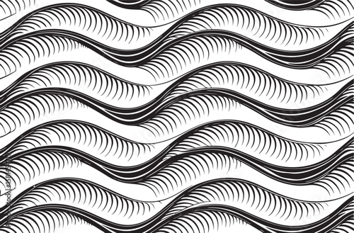 Elegant black and white wavy pattern seamless abstract design for backgrounds and textures