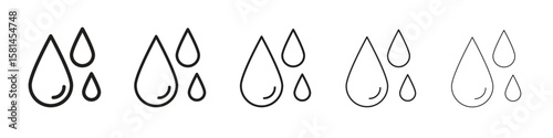 Water drop icon simple editable stroke series pack. eps10