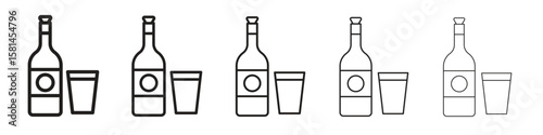 Vodka icon simple editable stroke series pack. eps10