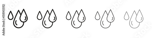 Tear drop icon simple editable stroke series pack. eps10